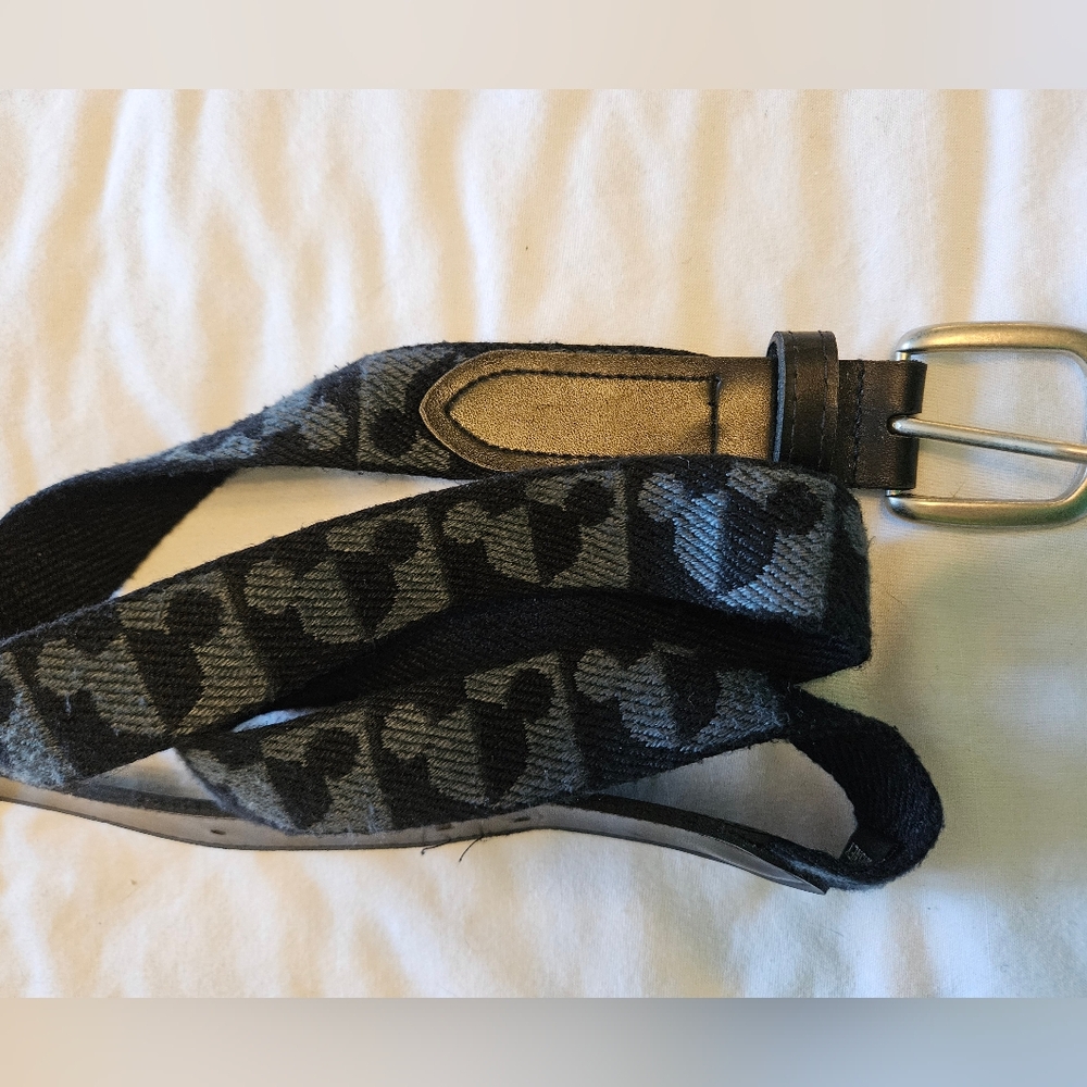 Disney Mickey Pattern Leather&Fabric Casual Mens Belt